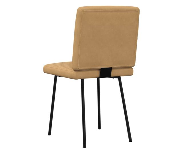 Kuhinjski stoli, 2 kosa, rjavi, žamet