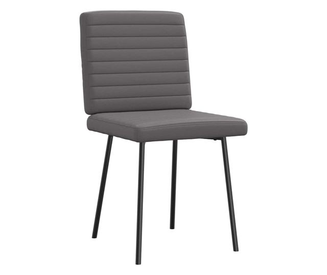 Jedilni stoli, 4 kosi, sivi, umetno usnje