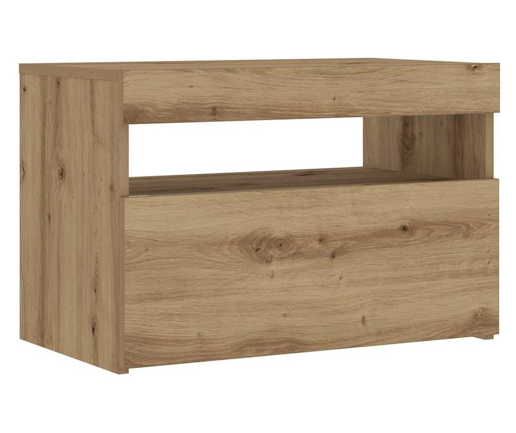 Noćni ormarić s LED svjetlima, Artisan Oak, 60x35x40cm, obrađeno drvo - 3