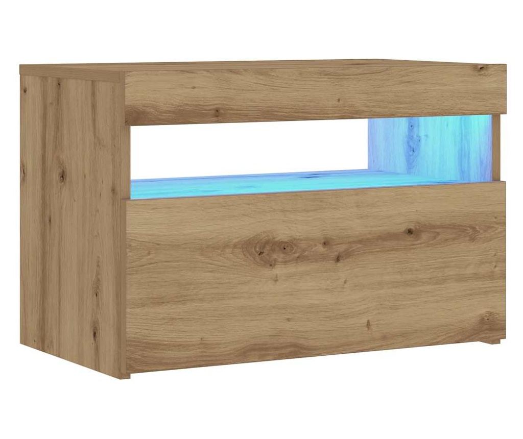 Noćni ormarić s LED svjetlima, Artisan Oak, 60x35x40cm, obrađeno drvo - 6