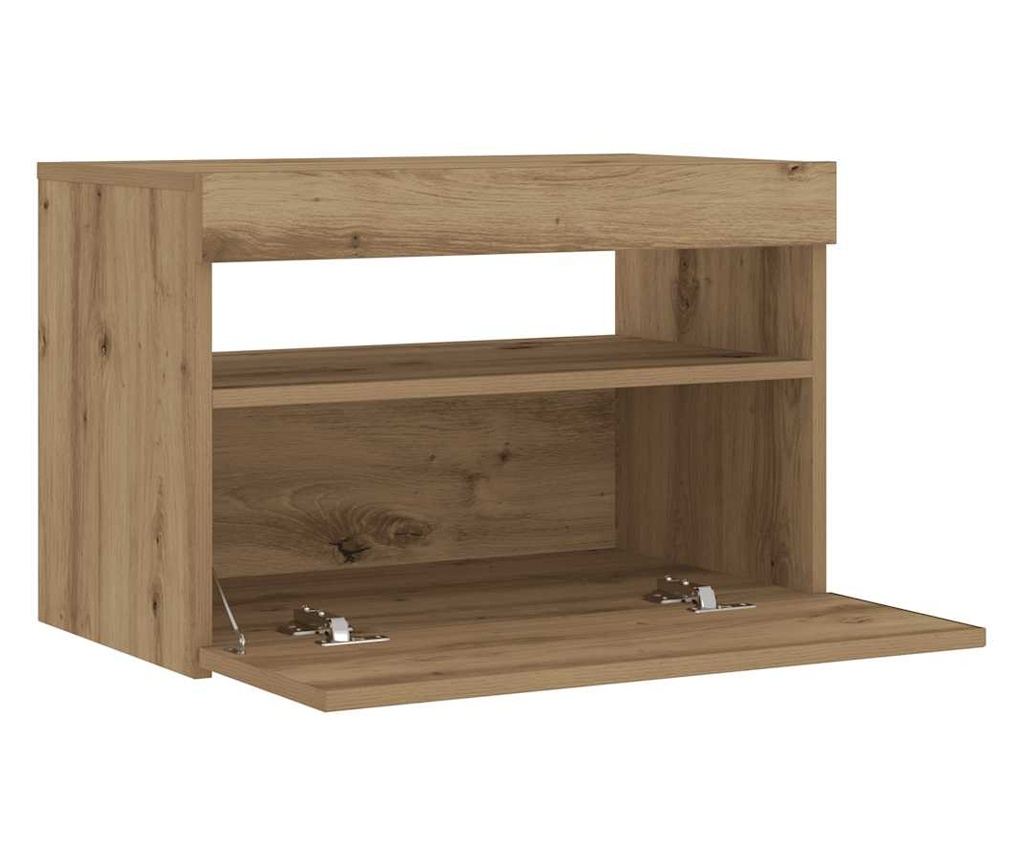 Noćni ormarić s LED svjetlima, Artisan Oak, 60x35x40cm, obrađeno drvo - 9