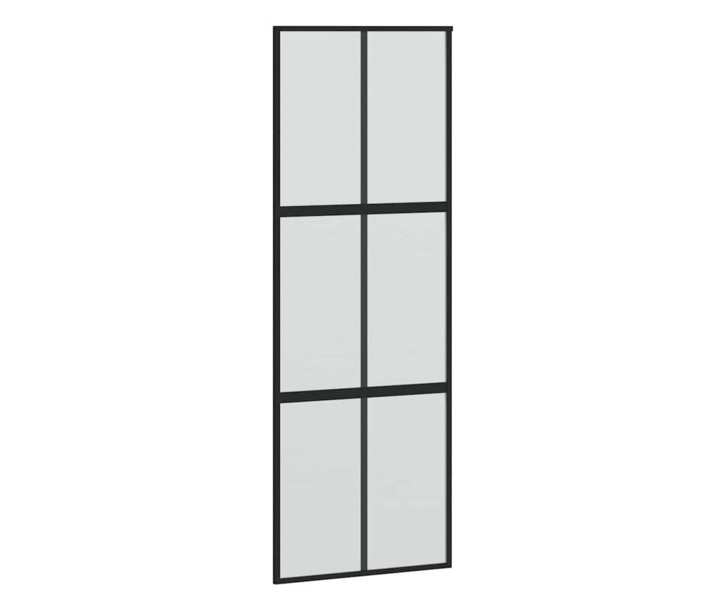 Плъзгаща се врата с комплект обков Черно 76x205 cm - 5
