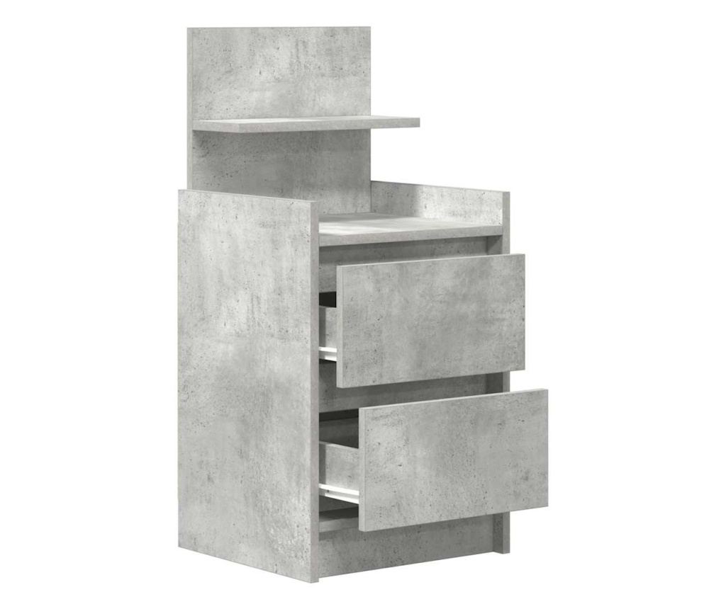 Noćni ormarić s 2 ladice, 2 komada, betonsko siva 38x34x80 cm - 6