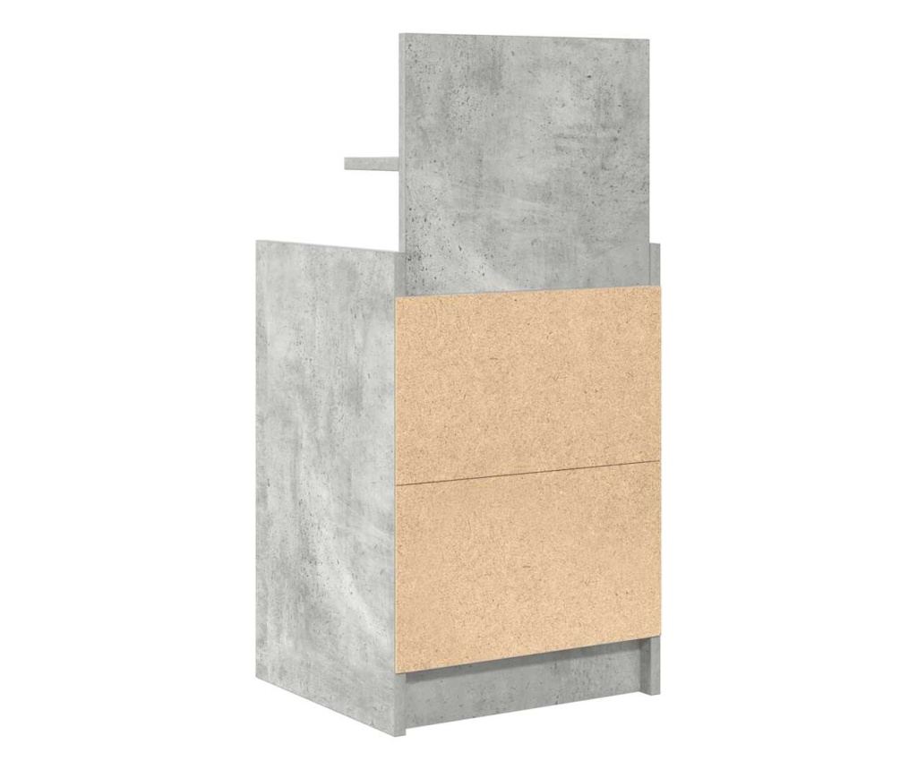 Noćni ormarić s 2 ladice, 2 komada, betonsko siva 38x34x80 cm - 8
