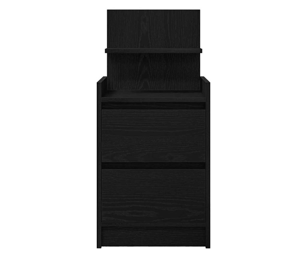 Noćni ormarić s 2 ladice crni 38x34x80 cm - 9