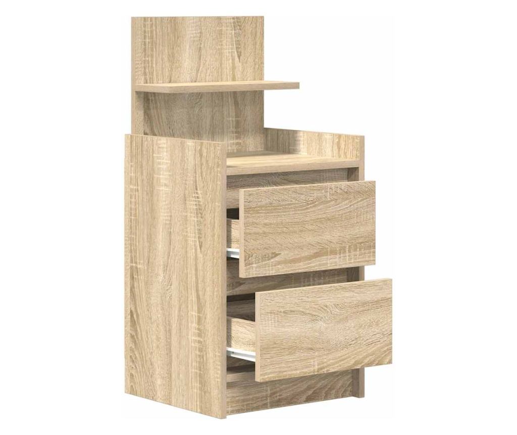 Noćni ormarić s 2 ladice (2 kom) Sonoma hrast 38x34x80 cm - 6