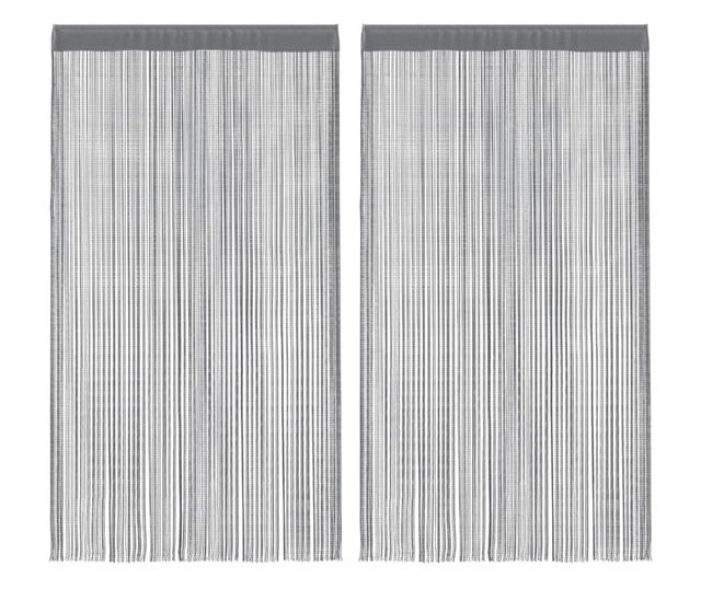 Perdele sir 2 buc Antracit 140x250 cm