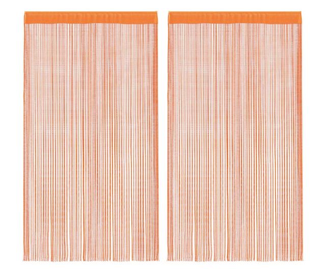 Perdele sir 2 buc Portocaliu 140x250 cm