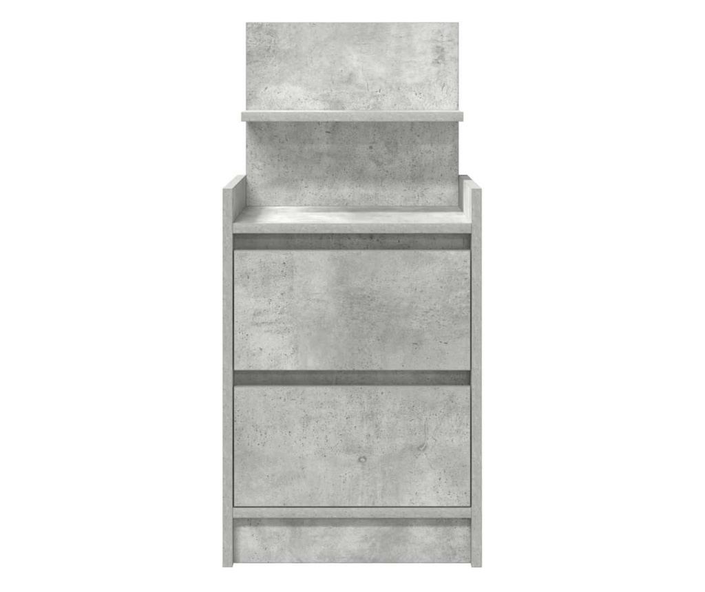 Noćni ormarić s 2 ladice, 2 komada, betonsko siva 38x34x80 cm - 7