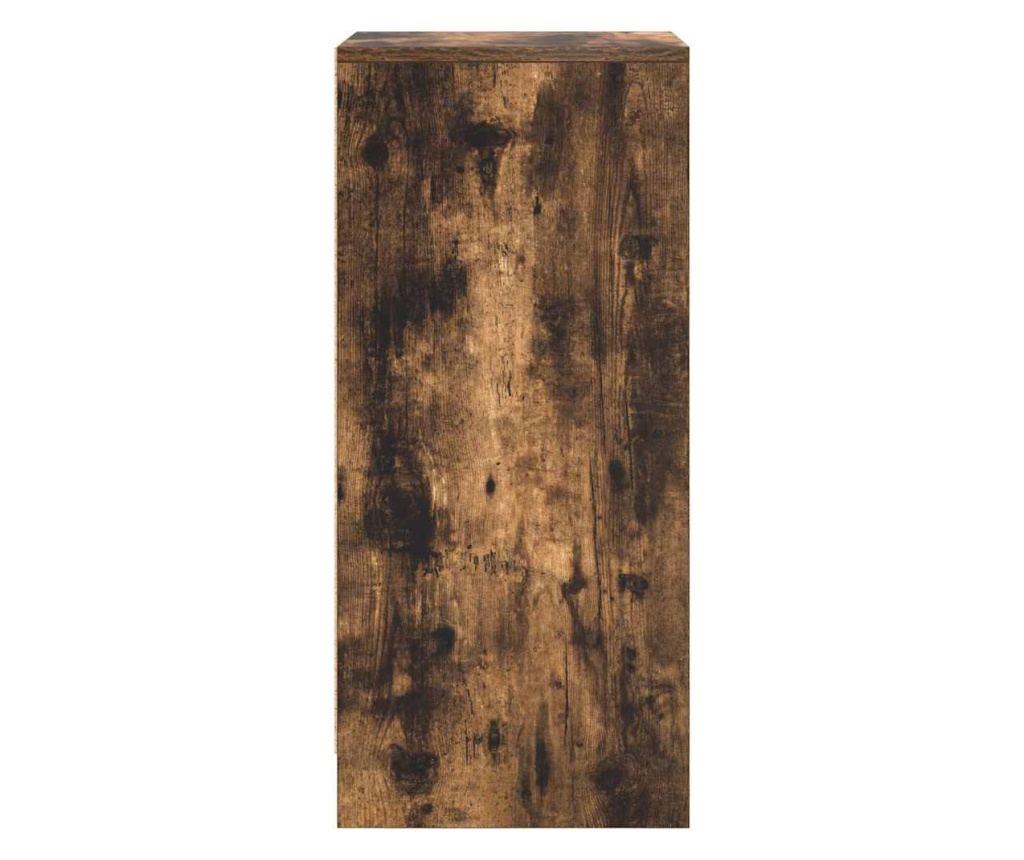 Шкаф за обувки, опушен дъб, 29,5x34x76 см, инженерно дърво - 7