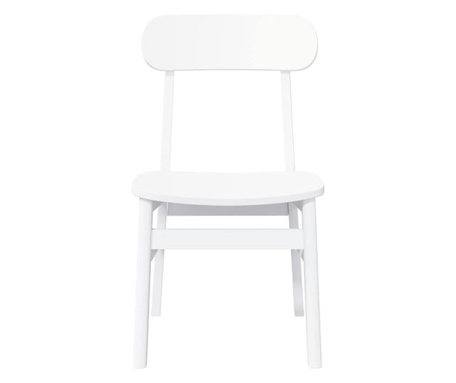 Jedilni stoli 2 kosa masiven kavčukovec bel