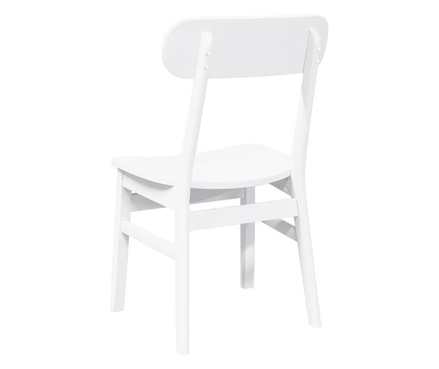 Jedilni stoli 2 kosa masiven kavčukovec bel