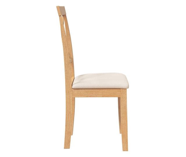 Jedilni stoli z blazinami, 2 kosa, masiven les kavčukovca