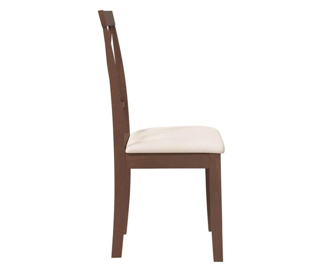 Jedilni stoli z blazinami, 2 kosa, masiven kavčukovec, rjava