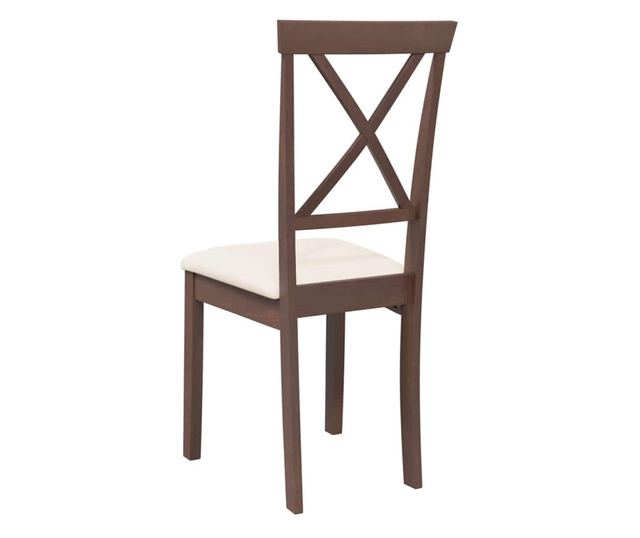 Jedilni stoli z blazinami, 2 kosa, masiven kavčukovec, rjava