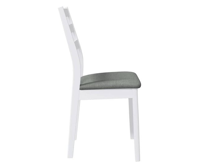 Jedilni stoli z blazinami, 2 kosa, masiven kavčukovec, bela