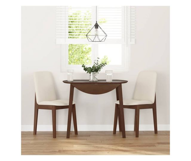 Jedilni stoli z blazinami, 2 kosa, masiven les kavčukovca, rjava