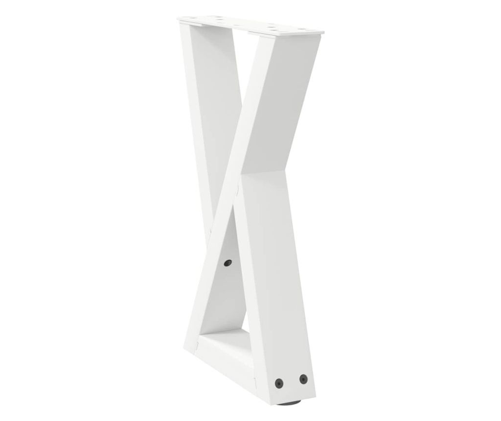 Крака за масичка за кафе, 2 бр., бели, 38 x (42-43,3) см, стомана - 4
