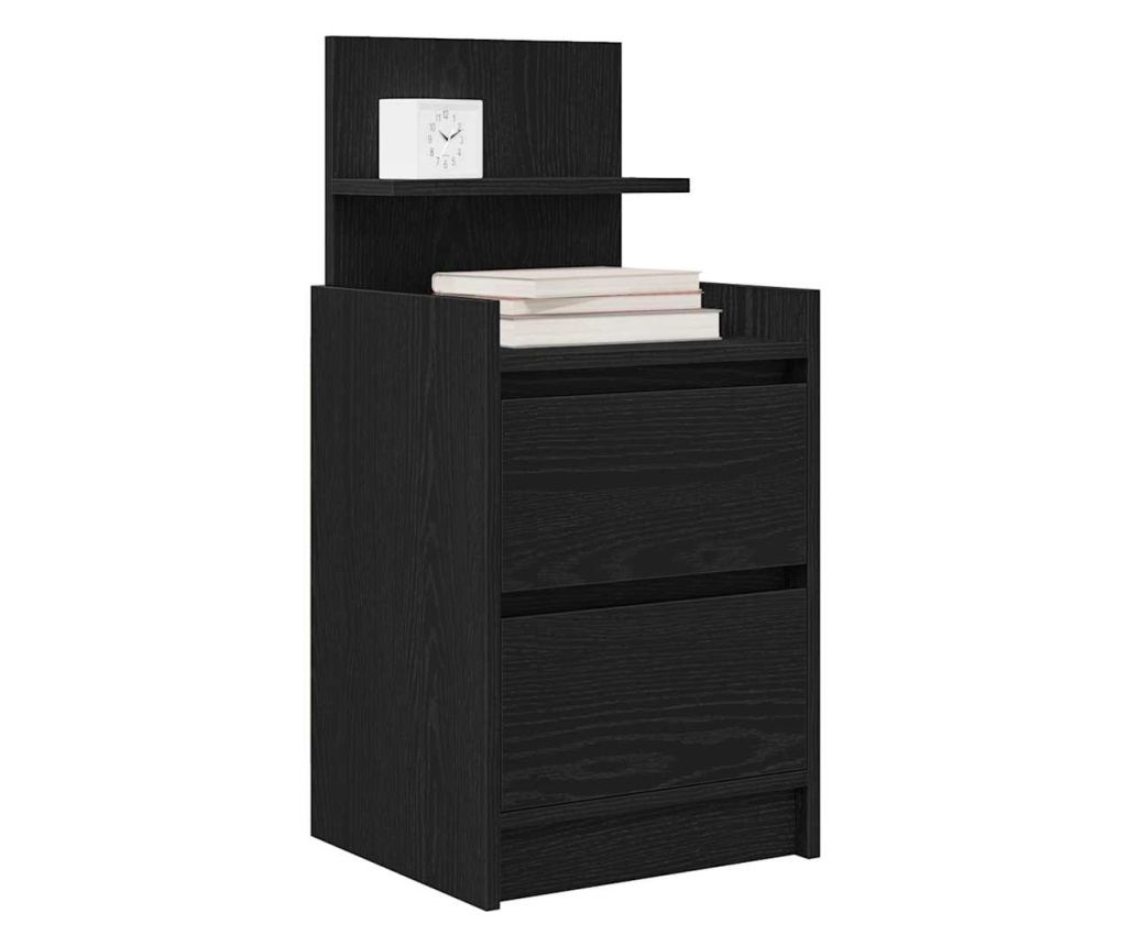 Noćni ormarić s 2 ladice crni 38x34x80 cm - 5