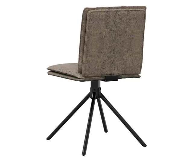 Scaun de sufragerie din piele sintetica gri inchis