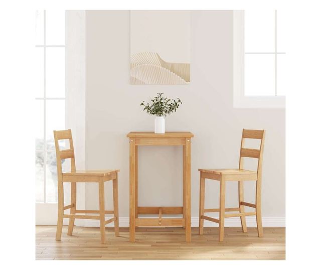 Barski stoli 2 kosa masiven kavčukovec