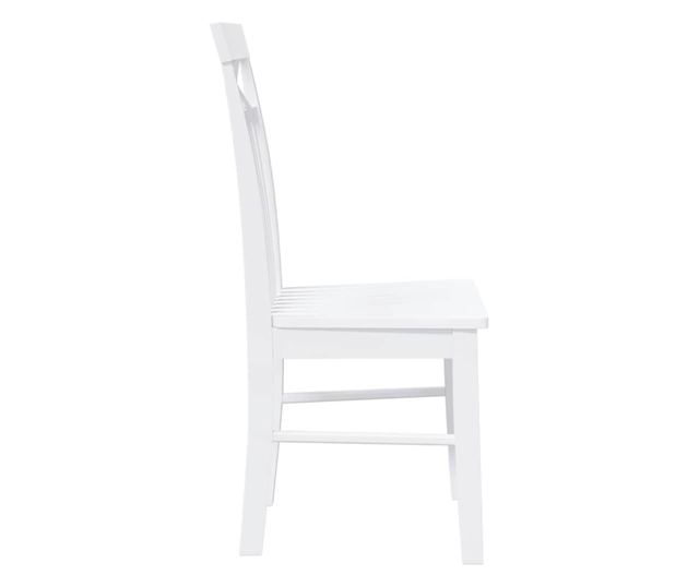 Jedilni stoli 2 kosa masiven kavčukovec bel