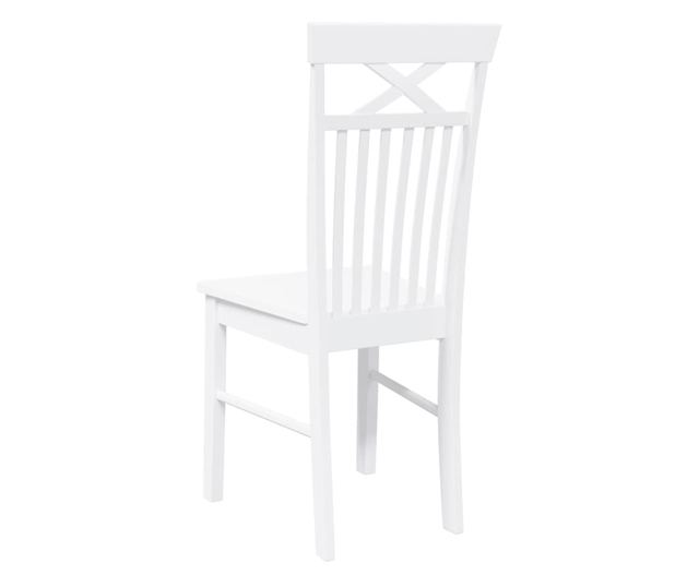 Jedilni stoli 2 kosa masiven kavčukovec bel