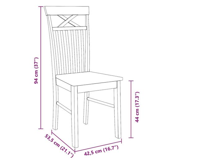 Jedilni stoli 2 kosa masiven kavčukovec bel