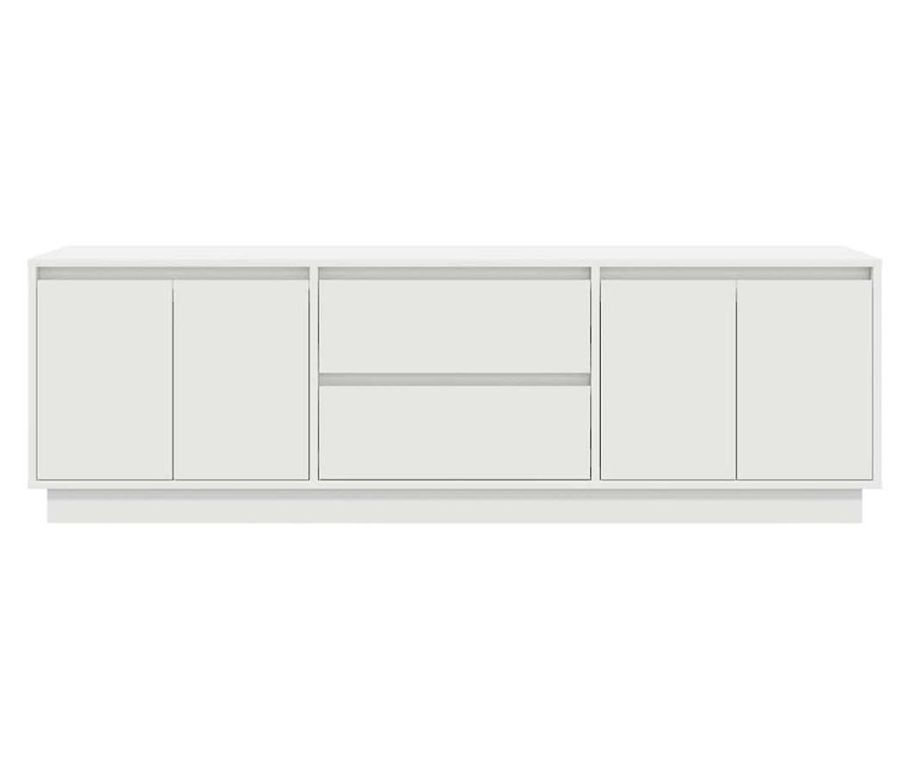 ТВ шкаф с LED осветление, бял, 160,5x41x50 см - 7