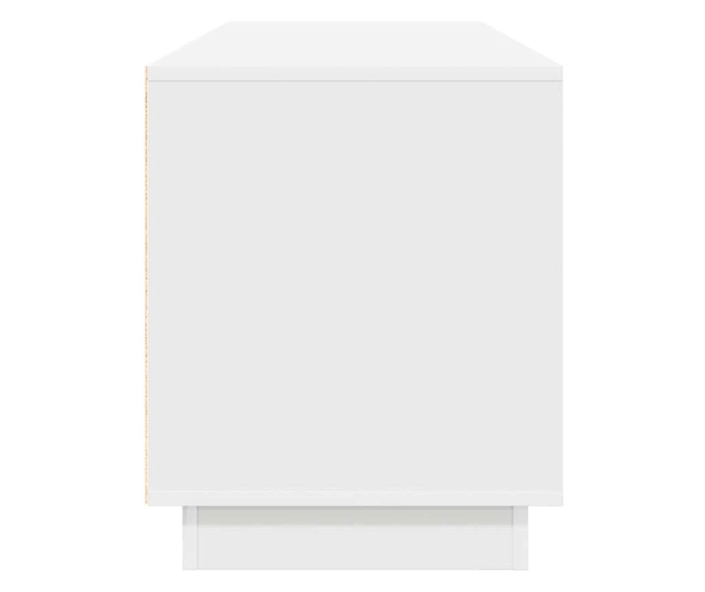ТВ шкаф с LED осветление, бял, 160,5x41x50 см - 8
