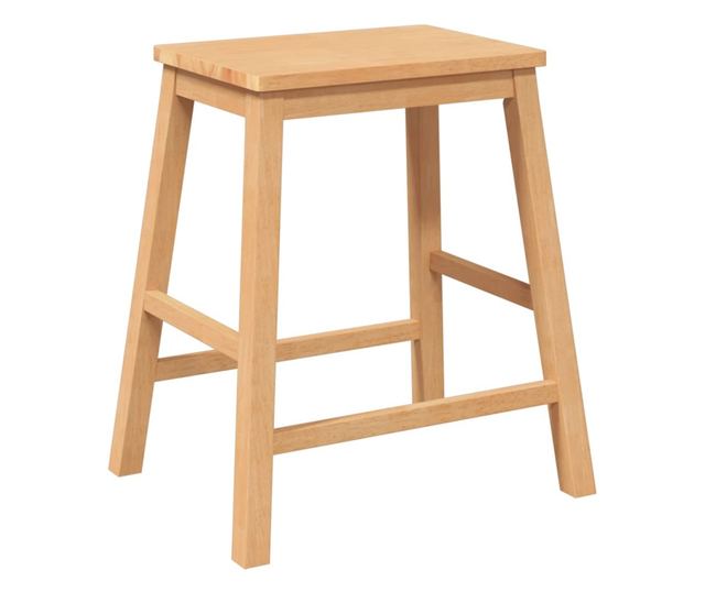 Komplet 2 barskih stolov iz masivnega kavčukovega lesa