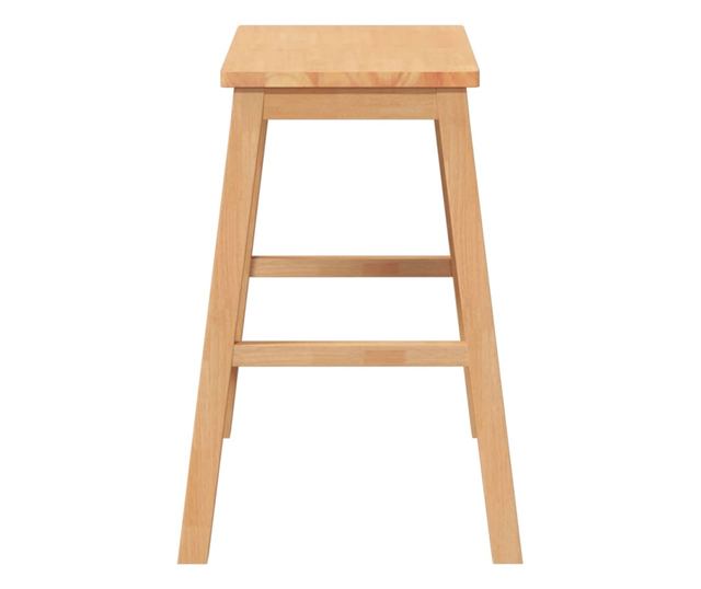 Komplet 2 barskih stolov iz masivnega kavčukovega lesa