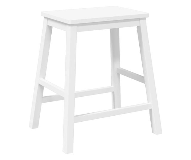 Barski stoli 2 kosa masiven les kavčukovca bel