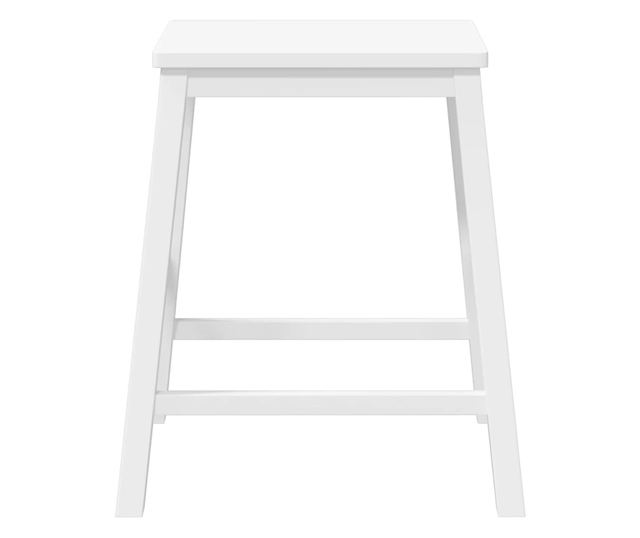 Barski stoli 2 kosa masiven les kavčukovca bel