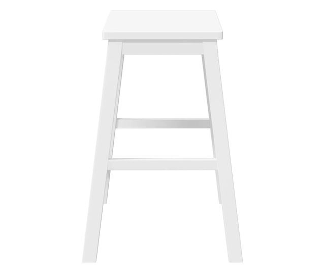 Barski stoli 2 kosa masiven les kavčukovca bel