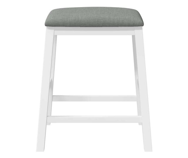 Barski stoli z blazinami 2 kosa masiven kavčukovec bel