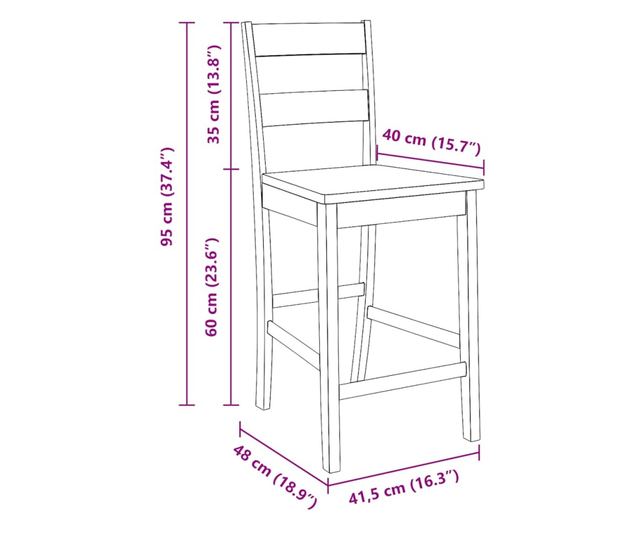 Barski stoli 2 kosa masiven bel kavčuk