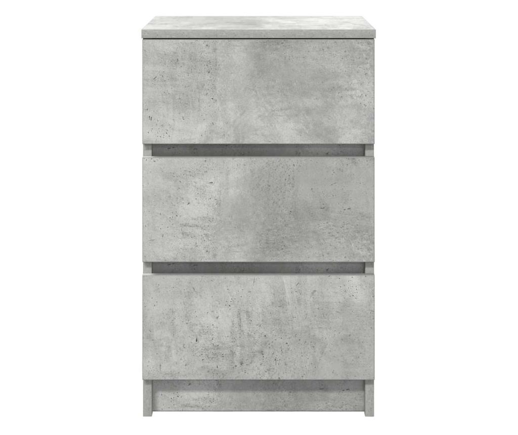 Noćni ormarić s 3 ladice betonsko sivi 39x35x65 cm - 6
