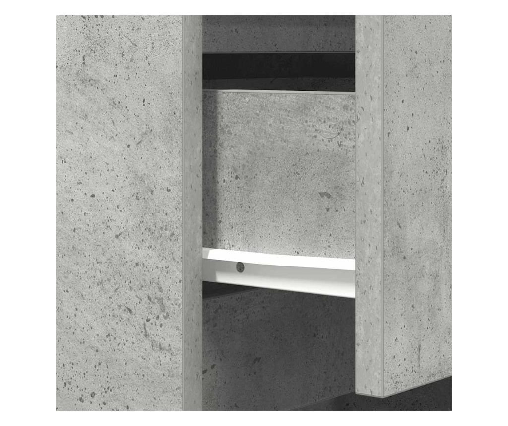 Noćni ormarić s 3 ladice betonsko sivi 39x35x65 cm - 9