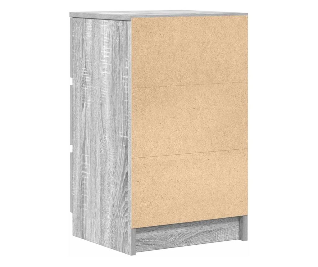 Noćni ormarić s 3 ladice 2 kom Sonoma siva 39x35x65 cm - 8
