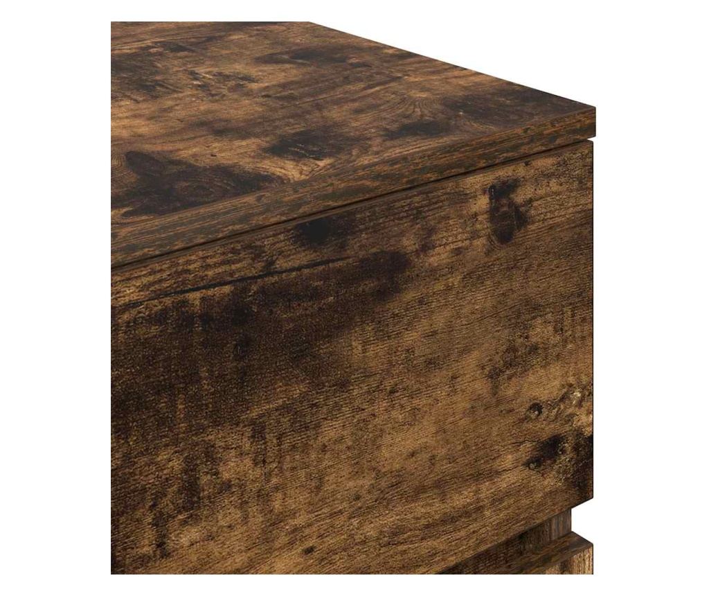 Нощни шкафчета с 3 чекмеджета, 2 бр, опушен дъб, 39x35x65 см - 10
