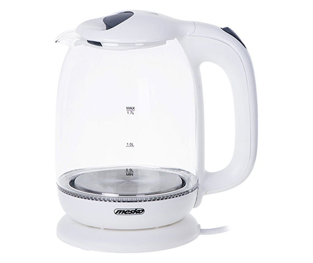 Bijelo obiteljsko električno kuhalo za vodu LED 1.7l 2200w