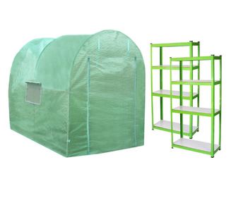 Sera Polytunnel cu rafturi de gradina galvanizate Cort de crestere 19mm 2 x 3m