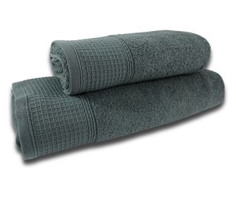 Set 2 prosoape absorbante si rezistente la decolorare, 100% Bumbac, densitate 480 gsm, 50x100cm + 70x140 cm, Nicodemus, Anthraci
