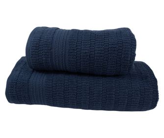 Set 2 prosoape absorbante si rezistente la decolorare, 100% Bumbac Jacquard, densitate 530 gsm, 50x100cm + 70x140 cm, Phrixus, N