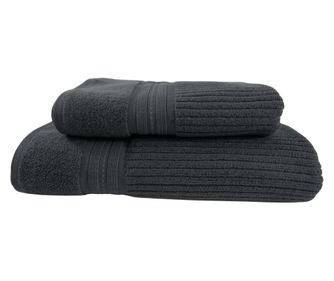 Комплект от 2 абсорбиращи памучни хавлии с жакардова плетка, устойчиви на избледняване