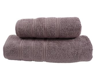 Set 2 prosoape absorbante si rezistente la decolorare, 100% Bumbac, densitate 580 gsm, 50x100cm + 70x140 cm, Damianos, Lilac