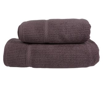 Комплект от 2 хавлиени кърпи, 100% памук Жаккард, плътност 530 г/м2, 50x100см + 70x140 см, Ikaros, люляк