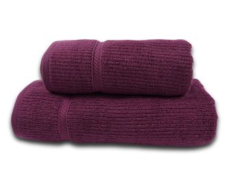 Комплект от 2 абсорбиращи хавлии от жакардов памук, устойчиви на избледняване, лилави