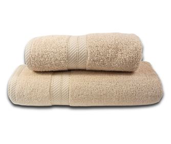 Комплект от 2 абсорбиращи хавлии, устойчиви на избледняване, 100% памук, 500 GSM, 50x100 см + 70x140 см, Moonstar, екрю